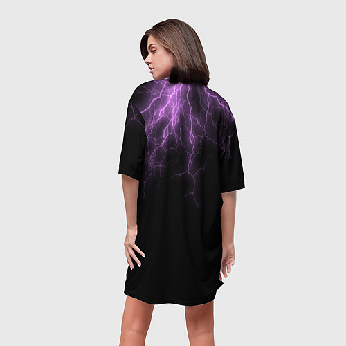 Женская длинная футболка Разряд Молнии / 3D-принт – фото 4