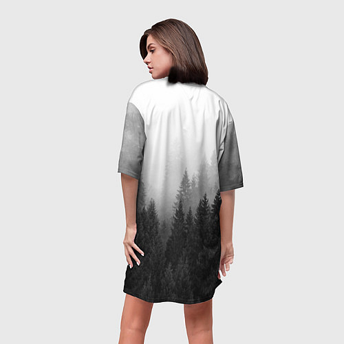 Женская длинная футболка Волк / 3D-принт – фото 4