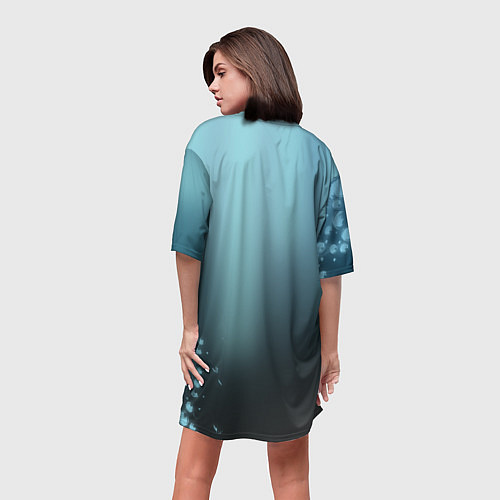 Женская длинная футболка Водяные свечения / 3D-принт – фото 4