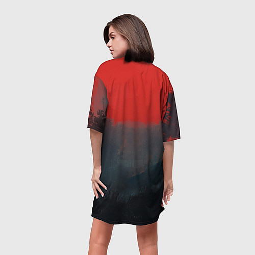 Женская длинная футболка На плотве Ведьмак / 3D-принт – фото 4