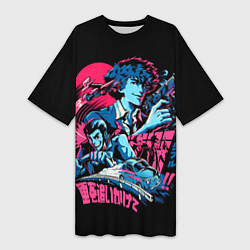 Футболка женская длинная Cowboy Bebop, цвет: 3D-принт