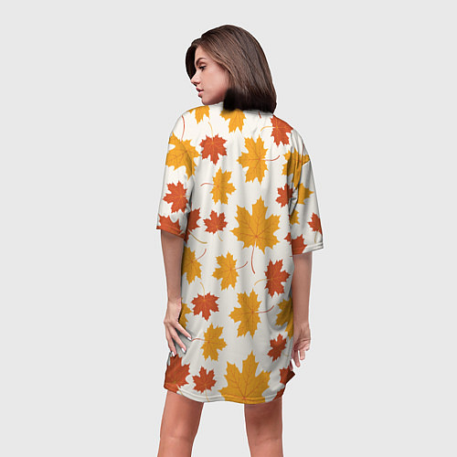 Женская длинная футболка Осень Autumn / 3D-принт – фото 4