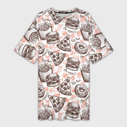 Женская длинная футболка Фастфуд Fast food