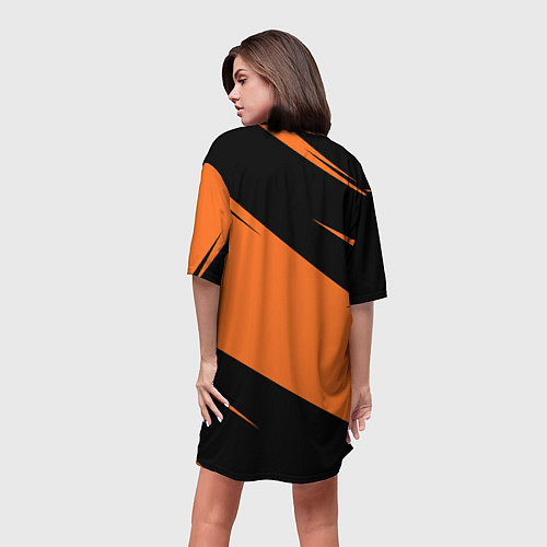 Женская длинная футболка KTM КТМ / 3D-принт – фото 4