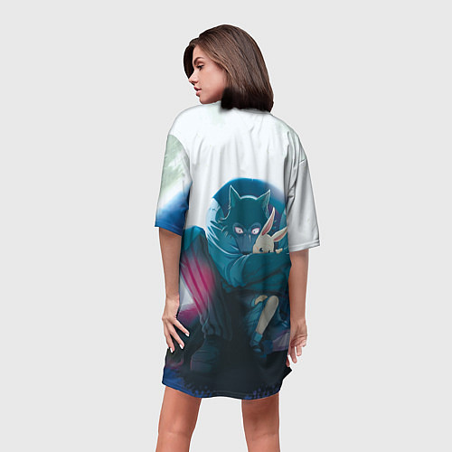 Женская длинная футболка Легоси Хару крупный принт / 3D-принт – фото 4