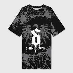 Футболка женская длинная Shinedown, цвет: 3D-принт