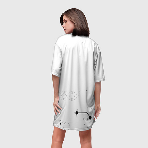 Женская длинная футболка Desert Eagle: Printstream White / 3D-принт – фото 4