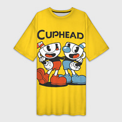 Футболка женская длинная CUPHEAD, цвет: 3D-принт