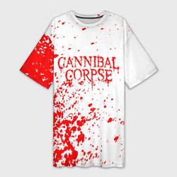 Женская длинная футболка Cannibal corpse