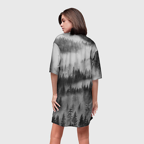 Женская длинная футболка Лесной Дух / 3D-принт – фото 4