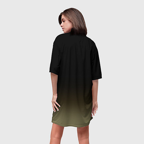 Женская длинная футболка НЛО похищает динозавров / 3D-принт – фото 4