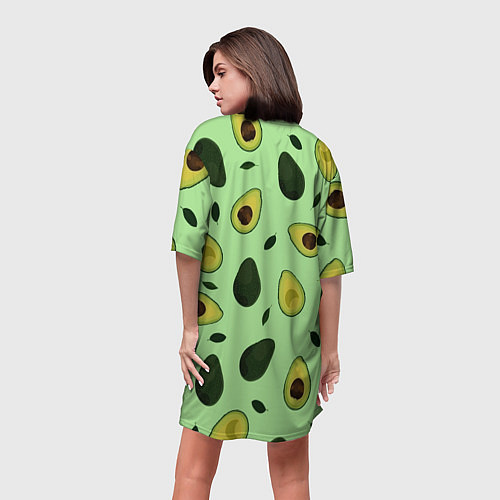 Женская длинная футболка Авокадо / 3D-принт – фото 4