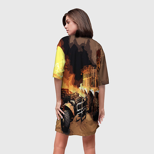 Женская длинная футболка Crossout Online / 3D-принт – фото 4