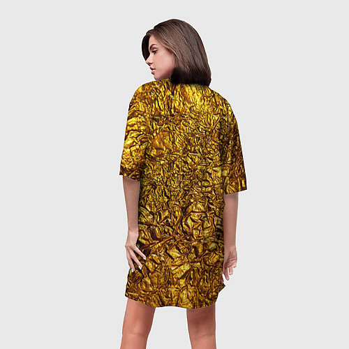 Женская длинная футболка Сусальное золото / 3D-принт – фото 4