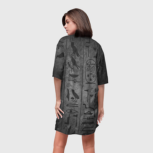 Женская длинная футболка Египетские Иероглифы 3D / 3D-принт – фото 4