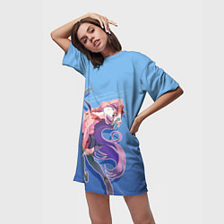 Футболка женская длинная Истории монстров, цвет: 3D-принт — фото 2