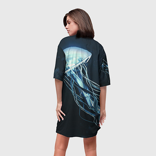Женская длинная футболка Рисунок медуза / 3D-принт – фото 4
