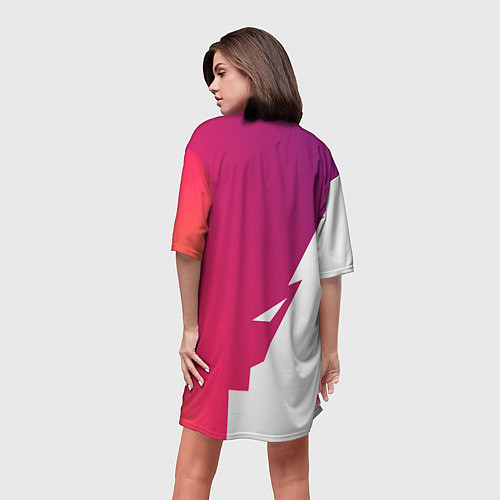 Женская длинная футболка Обертка и Задний фон / 3D-принт – фото 4