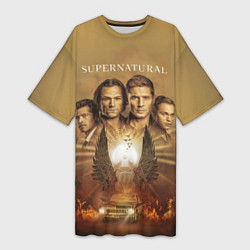 Женская длинная футболка Supernatural