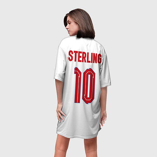 Женская длинная футболка Стерлинг форма Англия / 3D-принт – фото 4