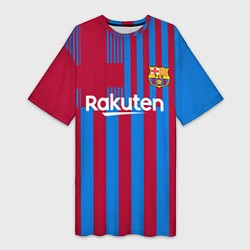 Женская длинная футболка Месси Барселона 20212022