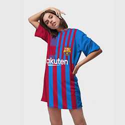 Футболка женская длинная Ансу Фати Барселона 20212022, цвет: 3D-принт — фото 2