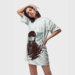 Футболка женская длинная ТОБИО КАГЕЯМА, цвет: 3D-принт — фото 2