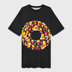 Женская длинная футболка Пончик Гомер