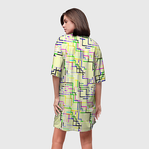 Женская длинная футболка Geometric Color / 3D-принт – фото 4