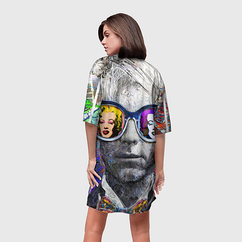 Женская длинная футболка Andy Warhol Энди Уорхол / 3D-принт – фото 4