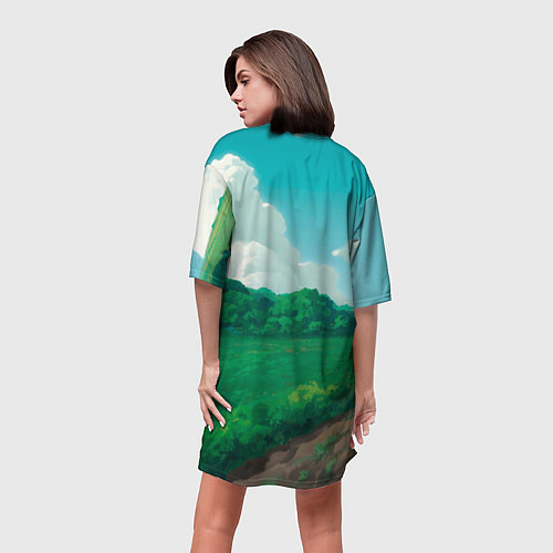 Женская длинная футболка Пикачу летчик / 3D-принт – фото 4