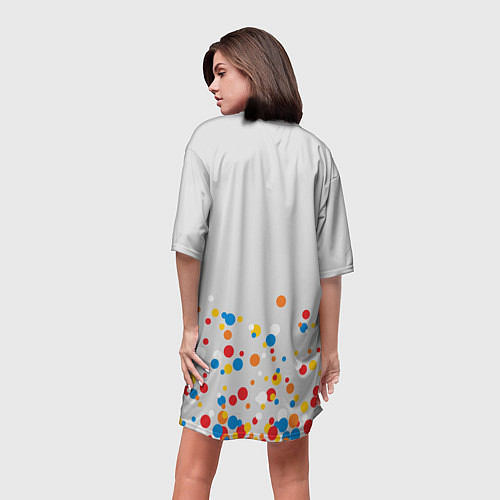 Женская длинная футболка Polkadot Man / 3D-принт – фото 4