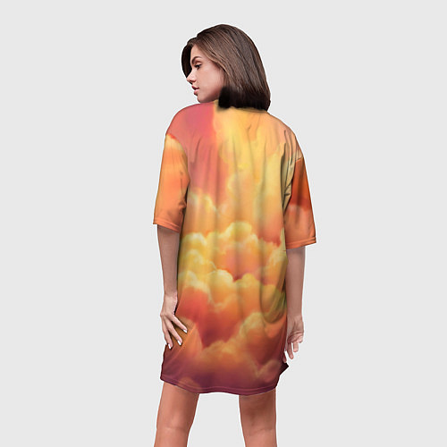 Женская длинная футболка Пикачу на облачках / 3D-принт – фото 4