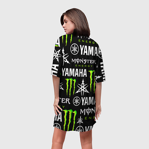 Женская длинная футболка YAMAHA X MONSTER SPORT / 3D-принт – фото 4