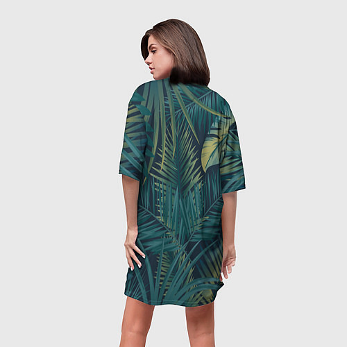 Женская длинная футболка Текстура папоротник / 3D-принт – фото 4