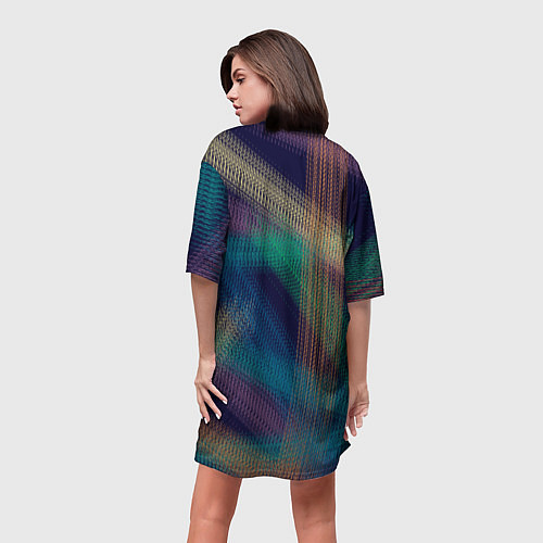 Женская длинная футболка Разноцветная / 3D-принт – фото 4