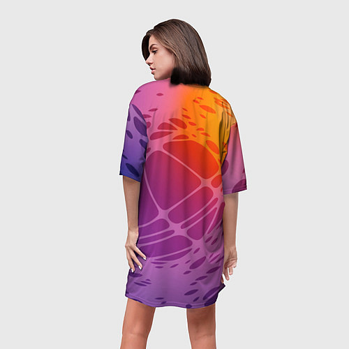 Женская длинная футболка Орел с узором / 3D-принт – фото 4