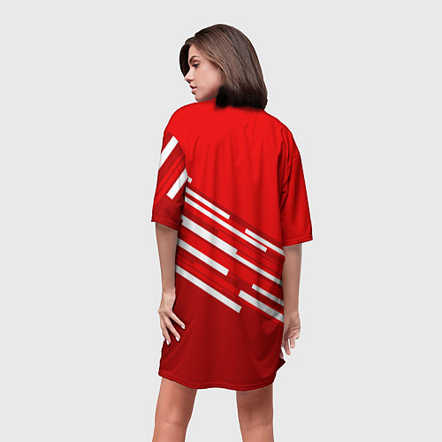 Женская длинная футболка DUCATI ДУКАТИ / 3D-принт – фото 4