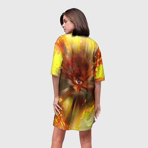 Женская длинная футболка Огненный Танджиро Камадо Танджиро Камадо Я / 3D-принт – фото 4