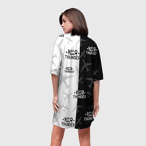 Женская длинная футболка WAR THUNDER ВАР ТАНДЕР / 3D-принт – фото 4