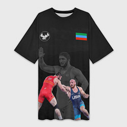 Футболка женская длинная Dagestan wrestling team, цвет: 3D-принт