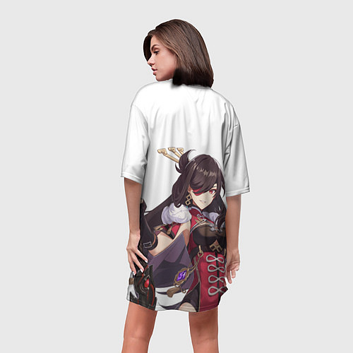 Женская длинная футболка БЕЙ ДОУ ГЕНШИН / 3D-принт – фото 4