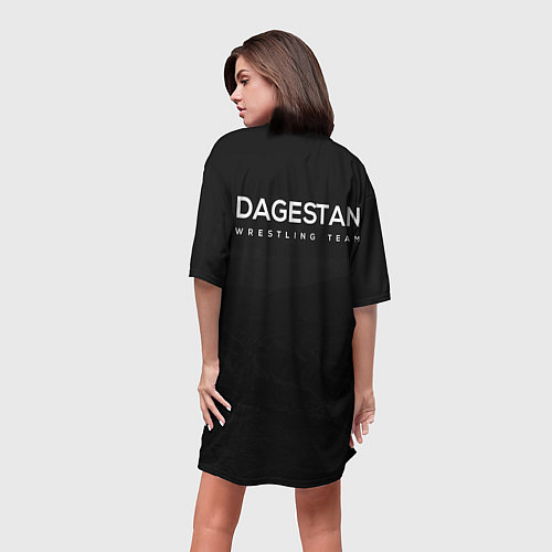 Женская длинная футболка Dagestan wrestling Uguev / 3D-принт – фото 4