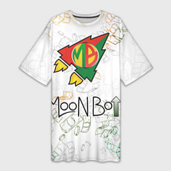 Женская длинная футболка Moon bot money logo