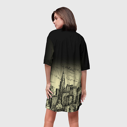 Женская длинная футболка Нью-Йорк / 3D-принт – фото 4