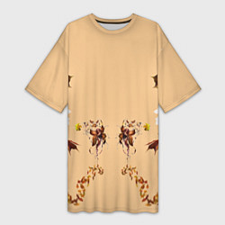 Футболка женская длинная Прекрасный осенний листопад, цвет: 3D-принт