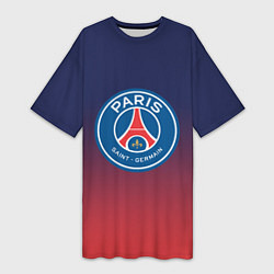 Женская длинная футболка PSG ПСЖ PARIS SAINT GERMAIN