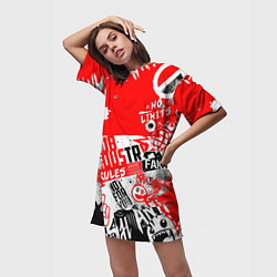 Футболка женская длинная Crazy, цвет: 3D-принт — фото 2