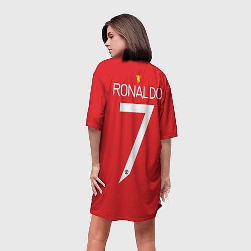 Женская длинная футболка Ronaldo Manchester United / 3D-принт – фото 4