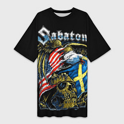 Футболка женская длинная Sabaton, цвет: 3D-принт
